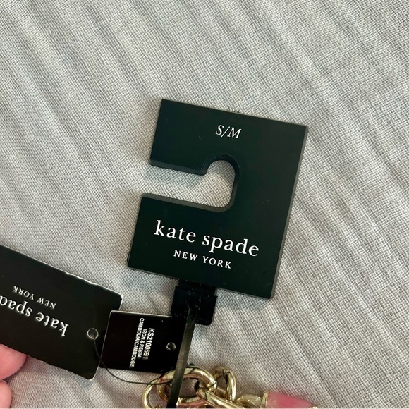 NWT Authentic Kate Spade Iron Gold and Resin Pink Chain Belt Sz S/M